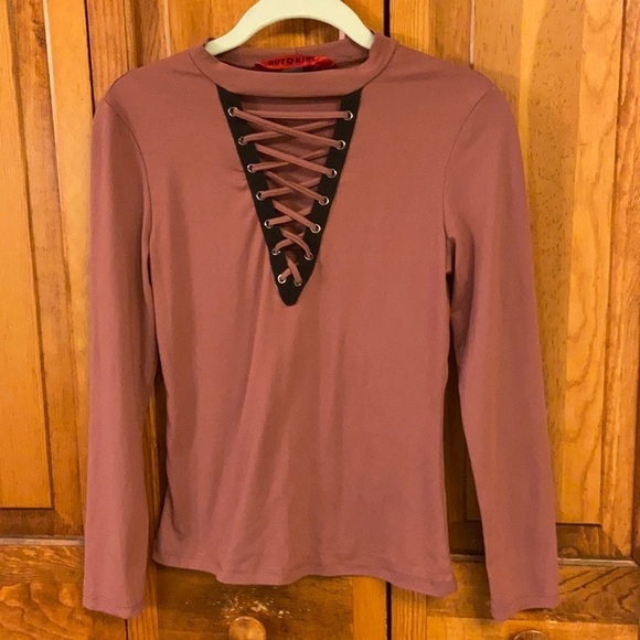 Hot Kiss Tops - Hot Kiss Long-sleeved Stretch Top